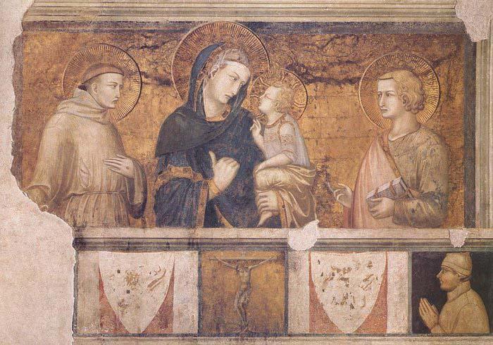 Ambrogio Lorenzetti Madonna with St Francis and St John the Evangelist China oil painting art